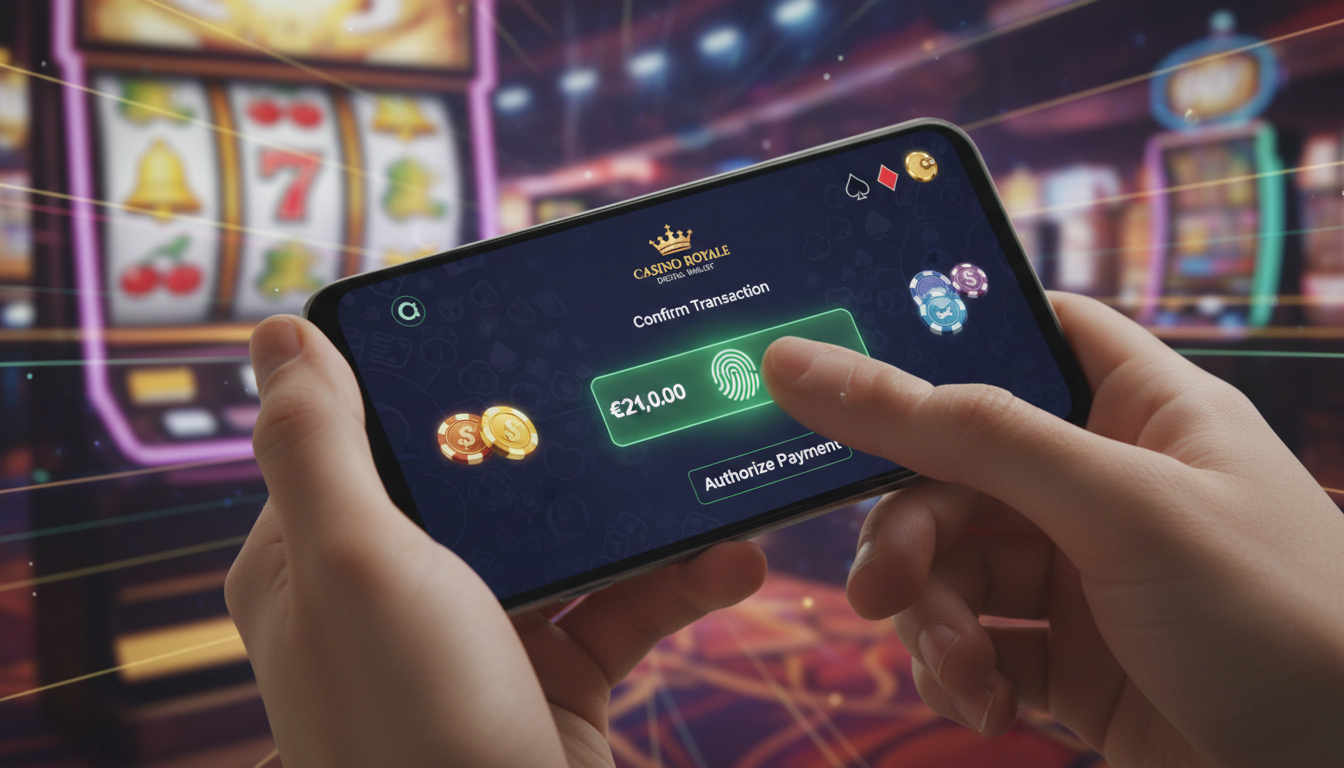 Ilustracja procesu płatności mobilnej w kasynie online