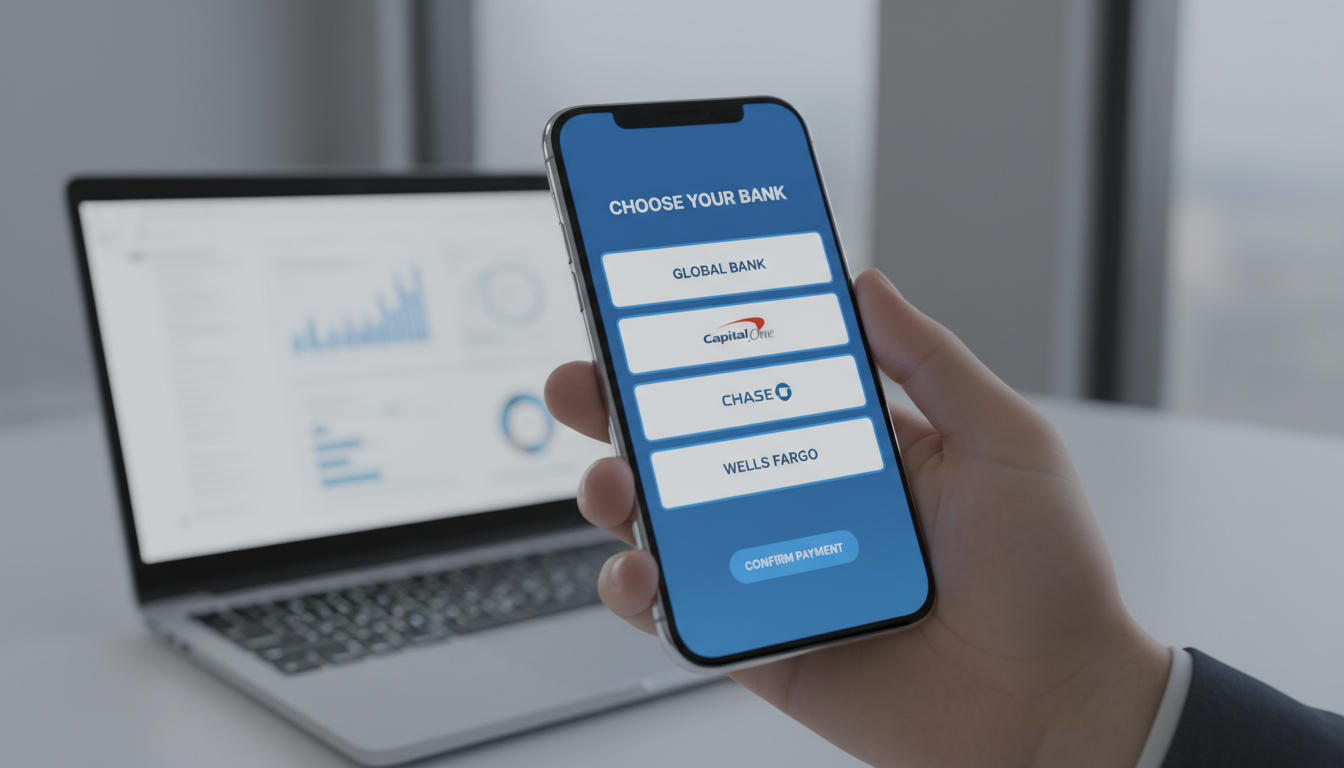 Modern smartphone displaying a secure bank login screen for Przelewy24 transaction